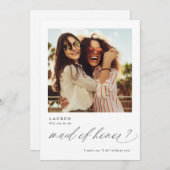 Werden Sie meine Trauzeugin-Fotokarte sein? Einladung (Vorne/Hinten)