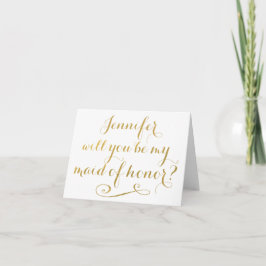 Werden Sie meine Trauzeugin GOLD Typografy Card se Einladung