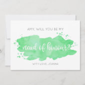 Werden Sie meine Trauzeugin grün sein? Einladung (Vorderseite)