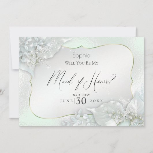 Werden Sie meine Trauzeugin Honeydew Shimmer sein? Einladung (Vorderseite)