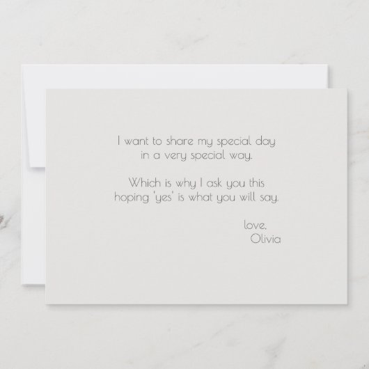 Werden Sie meine Trauzeugin Honeydew Shimmer sein? Einladung (Rückseite)