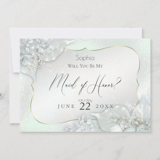 Werden Sie meine Trauzeugin Honeydew Shimmer sein? Einladung (Vorderseite)