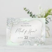 Werden Sie meine Trauzeugin Honeydew Shimmer sein? Einladung (Stehend Vorderseite)