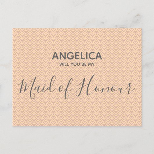 Werden Sie meine Trauzeugin Hübsch rosa Muster? Einladungspostkarte (Vorderseite)