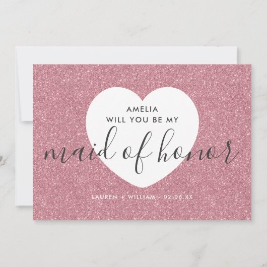 Werden Sie meine Trauzeugin-Karte - geflochten Einladung (Vorderseite)