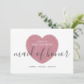 Werden Sie meine Trauzeugin-Karte sein - geflochte Einladung (Stehend Vorderseite)