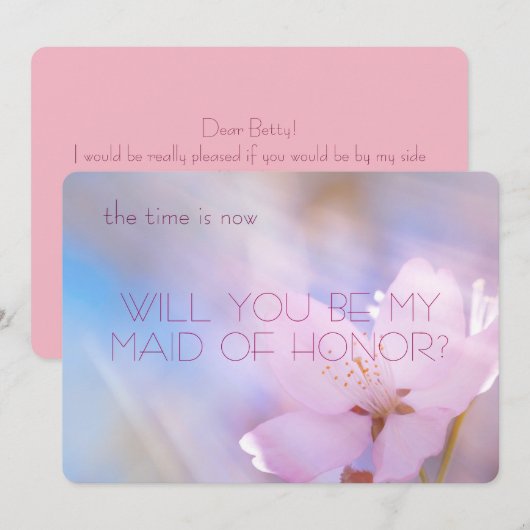 Werden Sie meine Trauzeugin Kirschblüte sein? Einladung (Vorne/Hinten)