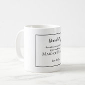 Werden Sie meine Trauzeugin/mein Name/Schwarzer Te Kaffeetasse (Vorderseite Links)