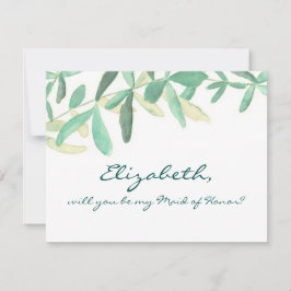 Werden Sie meine Trauzeugin moderne botanische Einladung