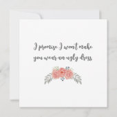 Werden Sie meine Trauzeugin-Note-Karte sein? Dankeskarte (Rückseite)