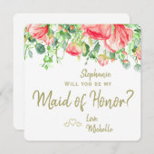 Werden Sie meine Trauzeugin romantisch modern Einladung (Vorne/Hinten)