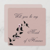 Werden Sie meine Trauzeugin rosa Einladung sein? (Vorne/Hinten)