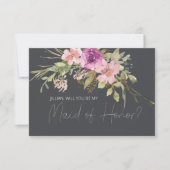 Werden Sie meine Trauzeugin rosa Lila sein? (Vorderseite)