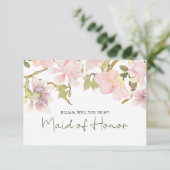 Werden Sie meine Trauzeugin Rosa Rosa Magnolia? (Stehend Vorderseite)