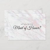 Werden Sie meine Trauzeugin rosa und graue Marmor (Vorne/Hinten)