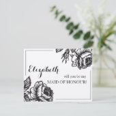 Werden Sie meine Trauzeugin rustikale Chorflora Einladung (Stehend Vorderseite)