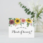 "Werden Sie meine Trauzeugin sein?" Ankündigungspostkarte (Stehend Vorderseite)