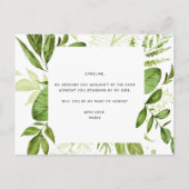 "Werden Sie meine Trauzeugin sein?" Ankündigungspostkarte (Rückseite)