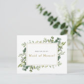 "Werden Sie meine Trauzeugin sein?" Ankündigungspostkarte (Stehend Vorderseite)