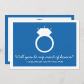 Werden Sie meine Trauzeugin sein? Blue Ring Card Einladung (Vorne/Hinten)