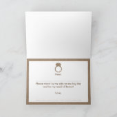 Werden Sie meine Trauzeugin sein? Burlap Ring Card Einladung (Innenseite)