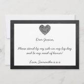 Werden Sie meine Trauzeugin sein? Chalkboardherz Einladung (Rückseite)