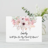 Werden Sie meine Trauzeugin sein? Chic Floral Card Einladung (Stehend Vorderseite)