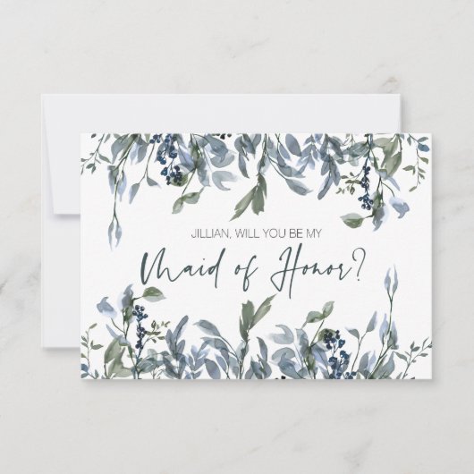 Werden Sie meine Trauzeugin sein, die Silbergrün s (Vorderseite)