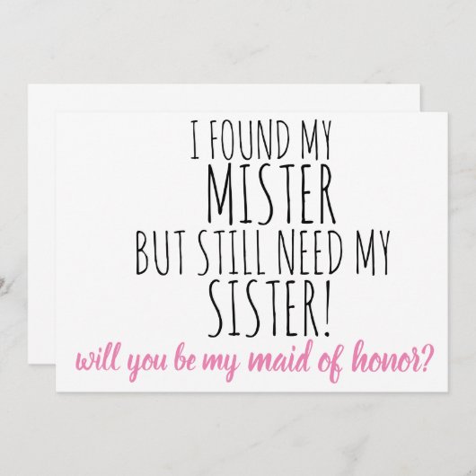 Werden Sie meine Trauzeugin sein? Einladung (Vorne/Hinten)