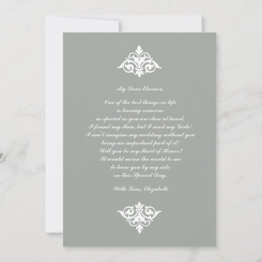 Werden Sie meine Trauzeugin sein? Einladungskarten (Rückseite)