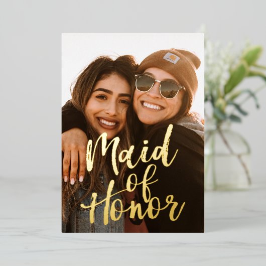 Werden Sie meine Trauzeugin sein? Folieneinladung (Stehend vorne)