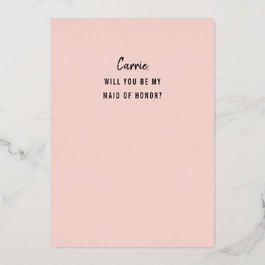 Werden Sie meine Trauzeugin sein? Folieneinladung (Rückseite)