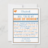 Werden Sie meine Trauzeugin sein? Gedicht Navy/Ora Einladung (Vorderseite)