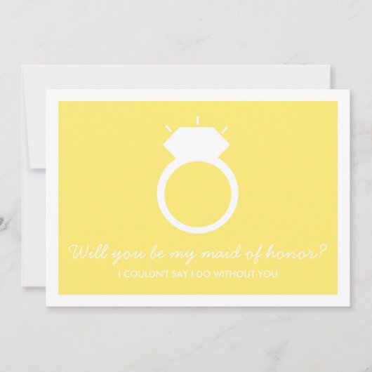 Werden Sie meine Trauzeugin sein? Gelbe Ringkarte Einladung (Vorderseite)