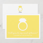 Werden Sie meine Trauzeugin sein? Gelbe Ringkarte Einladung (Vorne/Hinten)