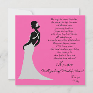 Werden Sie meine Trauzeugin sein? Karte