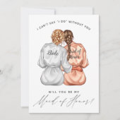 Werden Sie meine Trauzeugin sein? Mädchen aus Seid Einladung (Vorderseite)