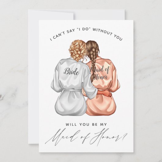 Werden Sie meine Trauzeugin sein? Mädchen aus Seid Einladung (Vorderseite)