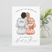 Werden Sie meine Trauzeugin sein? Mädchen aus Seid Einladung (Stehend Vorderseite)