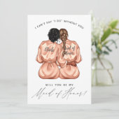 Werden Sie meine Trauzeugin sein? Mädchen aus Seid Einladung (Stehend Vorderseite)