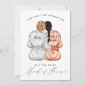 Werden Sie meine Trauzeugin sein? Mädchen aus Seid Einladung (Vorderseite)
