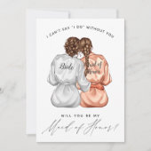 Werden Sie meine Trauzeugin sein? Mädchen aus Seid Einladung (Vorderseite)