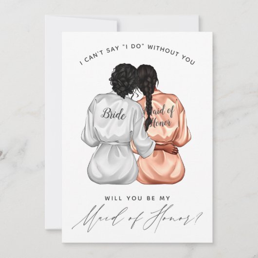 Werden Sie meine Trauzeugin sein? Mädchen aus Seid Einladung (Vorderseite)