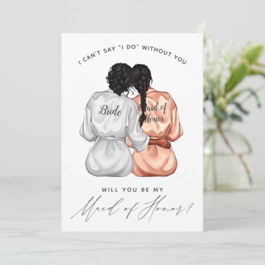 Werden Sie meine Trauzeugin sein? Mädchen aus Seid Einladung (Stehend Vorderseite)