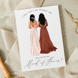 Werden Sie meine Trauzeugin sein? Mädchen in Gowns Einladung
