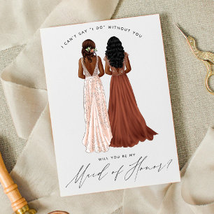 Werden Sie meine Trauzeugin sein? Mädchen in Gowns Einladung