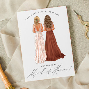 Werden Sie meine Trauzeugin sein? Mädchen in Gowns Einladung