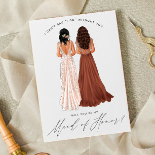 Werden Sie meine Trauzeugin sein? Mädchen in Gowns Einladung