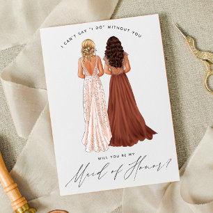 Werden Sie meine Trauzeugin sein? Mädchen in Gowns Einladung