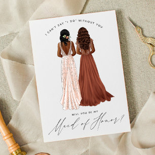 Werden Sie meine Trauzeugin sein? Mädchen in Gowns Einladung